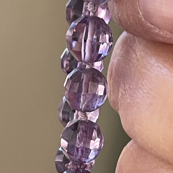 Faceted natural 8mm high quality amethyst bead 14/20 gold filled long necklacece - Picture 7 of 10